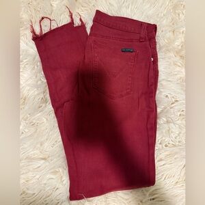Hudson red distressed skinny jeans size 27